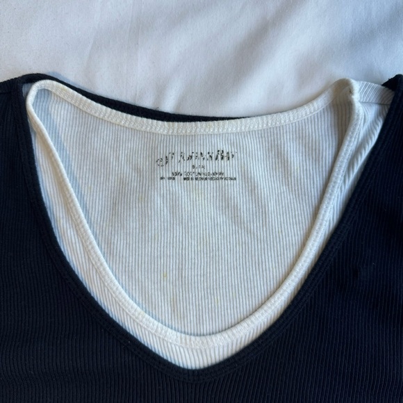 Y2K Black And White Attached Tank Tops - Picture 2 of 7